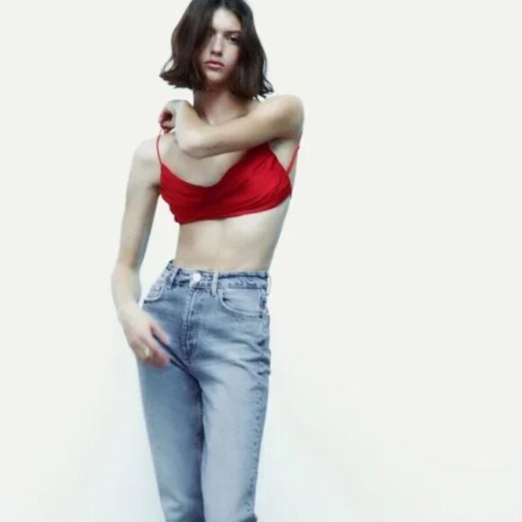 ZARA WOMEN DRAPED CROP TOP SIZE XL  6929/203/600 - Picture 2 of 7